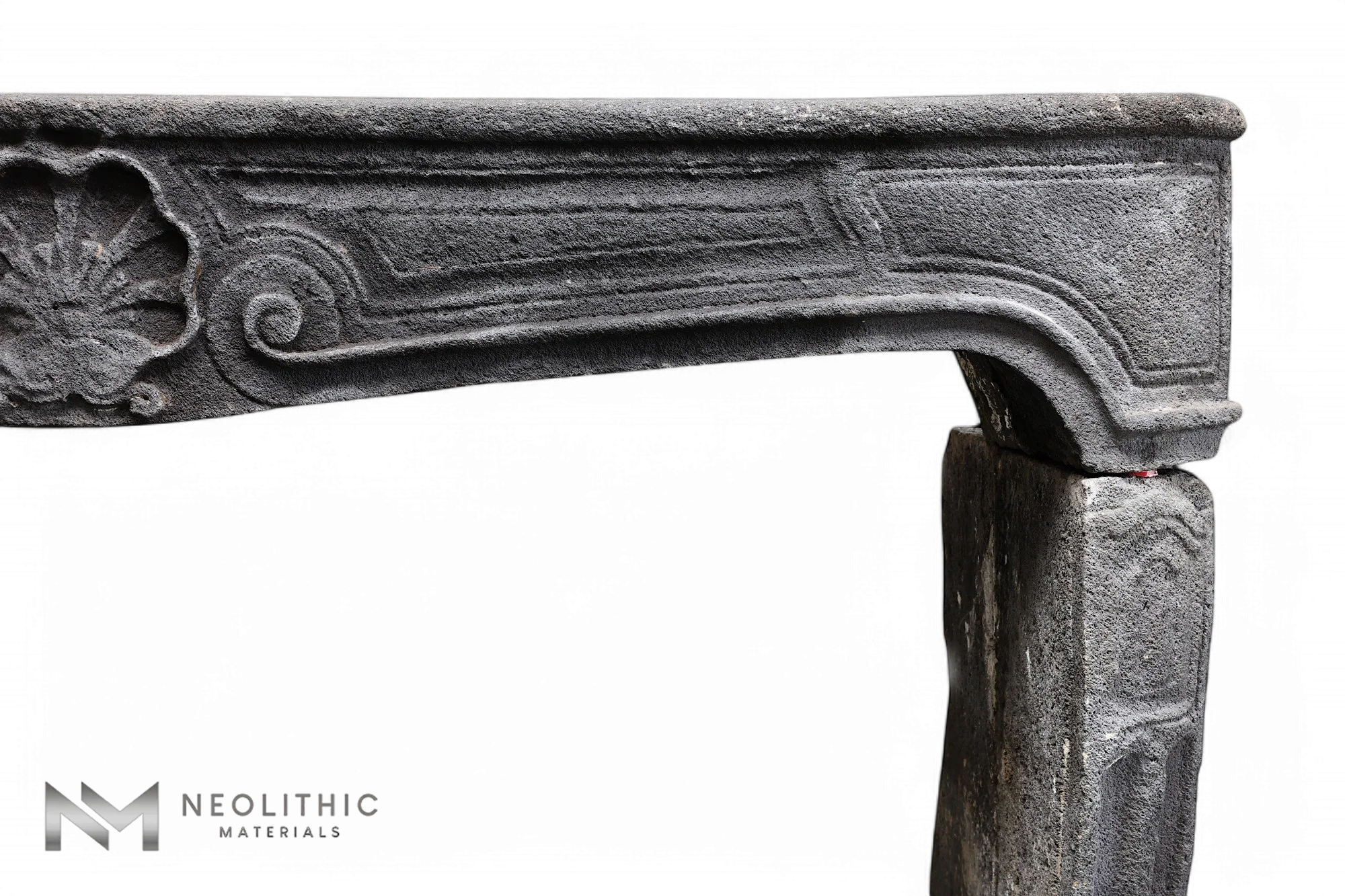 Antique Lava Stone Fireplace Mantel Louis XV Style - Image 3